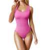 Amonyara - Sculpted Elegance: Seamless Square Neck Bodysuit Shapewear with Tummy Control and Thong Design