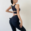 Amonyara - Sexy Yoga Set Sportswear - Women's Tracksuit Two-Piece Sports Bra with Pocket Leggings - Workout Set Activewear Fitness Gym Outfit