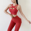 Amonyara - Sexy Yoga Set Sportswear - Women's Tracksuit Two-Piece Sports Bra with Pocket Leggings - Workout Set Activewear Fitness Gym Outfit