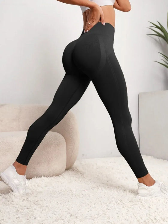 Amonyara - Women’s Seamless Hip Lifting Sports Leggings - High Waist Push Up Yoga Leggings for Fitness and Gym